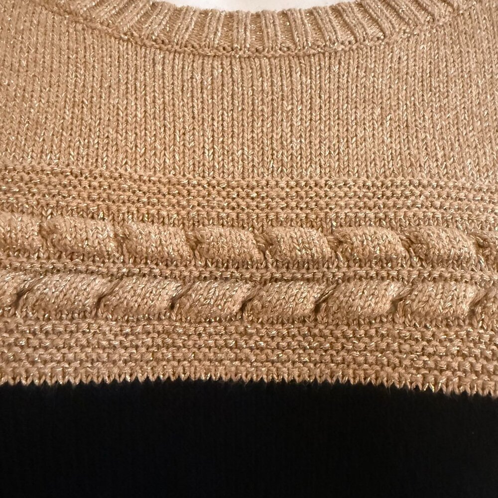 Charter Club Metallic Colorblock Sweater | PM | Black & Gold Holiday Knit - Picture 5 of 9